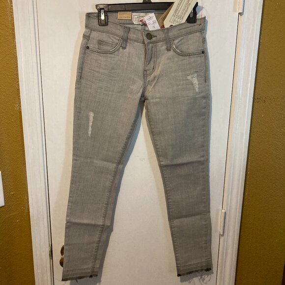 Current Elliott women's size 24 light gray released hem crop skinny jeans 26x27 - Picture 1 of 6